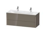 Duravit XViu Waschtisch-Unterschrank XV4618OB189C 120x48cm, 2 Schubkästen, champagner matt, Rahmen C, flannel grey hochglanz
