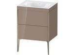 Duravit XViu Waschtisch-Unterschrank XV4709NB186C 60x48cm, 2 Auszüge, ohne Hahnloch, champagner matt, Rahmen C, cappucino hochglanz