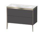 Duravit XViu Waschtisch-Unterschrank XV4711NB149P 100x48cm, 2 Auszüge, ohne Hahnloch, champagner matt, Rahmen P, graphit matt