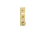 Hansgrohe Axor Citterio C Thermostatmodul 380/120, 49710950 cubic cut, Brushed Brass, Unterputz, mit Rosetten