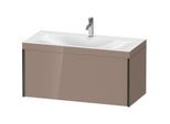 Duravit XViu Waschtisch-Unterschrank XV4611OB286C 100x48cm, 1 Auszug, 1 Hahnloch, schwarz matt, Rahmen C, cappucino hochglanz