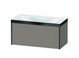 Duravit XViu Waschtisch-Unterschrank XV4611NB243P 100x48cm, 1 Auszug, ohne Hahnloch, schwarz matt, Rahmen P, basalt matt