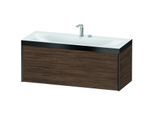 Duravit XViu Waschtisch-Unterschrank XV4612EB221P 120x48cm, 1 Auszug, 2 Hahnlöcher, schwarz matt, Rahmen P, nussbaum dunkel