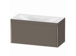 Duravit XViu Waschtisch-Unterschrank XV4611NB190C 100x48cm, 1 Auszug, ohne Hahnloch, champagner matt, Rahmen C, flannel grey seidenmatt