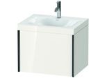 Duravit XViu Waschtisch-Unterschrank XV4609OB222C 60x48cm, 1 Auszug, 1 Hahnloch, schwarz matt, Rahmen C, weiß hochglanz