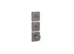 Hansgrohe Axor Citterio C Thermostatmodul 380/120, 49711330 cubic cut, Polished Black Chrome, Unterputz, mit Rosetten