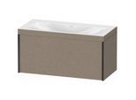 Duravit XViu Waschtisch-Unterschrank XV4611NB211C 100x48cm, 1 Auszug, ohne Hahnloch, schwarz matt, Rahmen C, eiche kaschmir