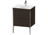 Duravit XViu Waschtisch-Unterschrank XV4709OB169C 60x48cm, 2 Auszüge, 1 Hahnloch, champagner matt, Rahmen C, nussbaum gebürstet