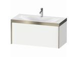 Duravit XViu Waschtisch-Unterschrank XV4611OB118P 100x48cm, 1 Auszug, 1 Hahnloch, champagner matt, Rahmen P, weiß matt