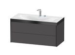 Duravit XViu Waschtisch-Unterschrank XV4616EB249P 100x48cm, 2 Schubkästen, 2 Hahnlöcher, schwarz matt, Rahmen P, graphit matt