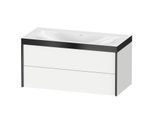 Duravit XViu Waschtisch-Unterschrank XV4616NB218P 100x48cm, 2 Schubkästen, ohne Hahnloch, schwarz matt, Rahmen P, weiß matt