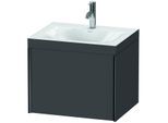 Duravit XViu Waschtisch-Unterschrank XV4609OB249C 60x48cm, 1 Auszug, 1 Hahnloch, schwarz matt, Rahmen C, graphit matt
