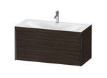 Duravit XViu Waschtisch-Unterschrank XV4616OB269C 100x48cm, 2 Schubkästen, 1 Hahnloch, schwarz matt, Rahmen C, nussbaum gebürstet