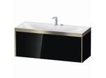 Duravit XViu Waschtisch-Unterschrank XV4612EB140P 120x48cm, 1 Auszug, 2 Hahnlöcher, champagner matt, Rahmen P, schwarz hochglanz