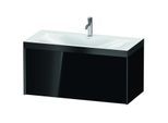 Duravit XViu Waschtisch-Unterschrank XV4611OB240P 100x48cm, 1 Auszug, 1 Hahnloch, schwarz matt, Rahmen P, schwarz hochglanz