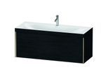 Duravit XViu Waschtisch-Unterschrank XV4612OB116C 120x48cm, 1 Auszug, 1 Hahnloch, champagner matt, Rahmen C, Eiche schwarz