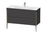 Duravit XViu Waschtisch-Unterschrank XV4712OB180C 120x48cm, 2 Schubkästen, 1 Hahnloch, champagner matt, Rahmen C, graphit supermatt