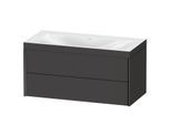 Duravit XViu Waschtisch-Unterschrank XV4616NB280C 100x48cm, 2 Schubkästen, ohne Hahnloch, schwarz matt, Rahmen C, graphit supermatt