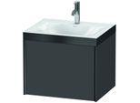 Duravit XViu Waschtisch-Unterschrank XV4609OB249P 60x48cm, 1 Auszug, 1 Hahnloch, schwarz matt, Rahmen P, graphit matt