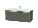Duravit XViu Waschtisch-Unterschrank XV4612EB190P 120x48cm, 1 Auszug, 2 Hahnlöcher, champagner matt, Rahmen P, flannel grey seidenmatt