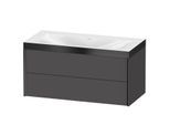 Duravit XViu Waschtisch-Unterschrank XV4616NB249P 100x48cm, 2 Schubkästen, ohne Hahnloch, schwarz matt, Rahmen P, graphit matt