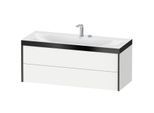 Duravit XViu Waschtisch-Unterschrank XV4617EB218P 120x48cm, 2 Schubkästen, 2 Hahnlöcher, schwarz matt, Rahmen P, weiß matt