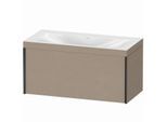 Duravit XViu Waschtisch-Unterschrank XV4611NB275C 100x48cm, 1 Auszug, ohne Hahnloch, schwarz matt, Rahmen C, leinen