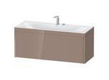 Duravit XViu Waschtisch-Unterschrank XV4612EB186C 120x48cm, 1 Auszug, 2 Hahnlöcher, champagner matt, Rahmen C, cappucino hochglanz