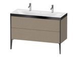 Duravit XViu Waschtisch-Unterschrank XV4713OB211P 120x48cm, 2 Auszüge, ohne Hahnloch, schwarz matt, Rahmen P, eiche kaschmir