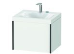 Duravit XViu Waschtisch-Unterschrank XV4609EB218C 60x48cm, 1 Auszug, 2 Hahnlöcher, schwarz matt, Rahmen C, weiß matt