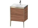 Duravit XViu Waschtisch-Unterschrank XV4709OB179P 60x48cm, 2 Auszüge, 1 Hahnloch, champagner matt, Rahmen P, nussbaum natur
