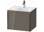 Duravit XViu Waschtisch-Unterschrank XV4609OB289C 60x48cm, 1 Auszug, 1 Hahnloch, schwarz matt, Rahmen C, flannel grey hochglanz