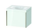 Duravit XViu Waschtisch-Unterschrank XV4609NB185C 60x48cm, 1 Auszug, ohne Hahnloch, champagner matt, Rahmen C, weiß hochglanz