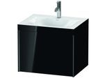 Duravit XViu Waschtisch-Unterschrank XV4609OB240C 60x48cm, 1 Auszug, 1 Hahnloch, schwarz matt, Rahmen C, schwarz hochglanz