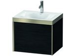 Duravit XViu Waschtisch-Unterschrank XV4609OB116P 60x48cm, 1 Auszug, 1 Hahnloch, champagner matt, Rahmen P, Eiche schwarz