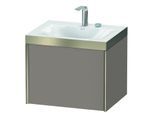 Duravit XViu Waschtisch-Unterschrank XV4609EB143P 60x48cm, 1 Auszug, 2 Hahnlöcher, champagner matt, Rahmen P, basalt matt