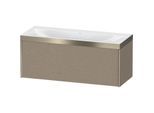 Duravit XViu Waschtisch-Unterschrank XV4612NB111P 120x48cm, 1 Auszug, ohne Hahnloch, champagner matt, Rahmen P, eiche kaschmir
