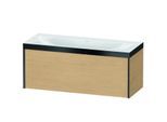 Duravit XViu Waschtisch-Unterschrank XV4612NB230P 120x48cm, 1 Auszug, ohne Hahnloch, schwarz matt, Rahmen P, Eiche natur