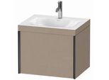 Duravit XViu Waschtisch-Unterschrank XV4609OB275C 60x48cm, 1 Auszug, 1 Hahnloch, schwarz matt, Rahmen C, leinen