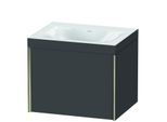 Duravit XViu Waschtisch-Unterschrank XV4609NB149C 60x48cm, 1 Auszug, ohne Hahnloch, champagner matt, Rahmen C, graphit matt