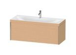 Duravit XViu Waschtisch-Unterschrank XV4612OB112C 120x48cm, 1 Auszug, 1 Hahnloch, champagner matt, Rahmen C, eiche gebürstet