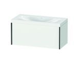 Duravit XViu Waschtisch-Unterschrank XV4611NB218C 100x48cm, 1 Auszug, ohne Hahnloch, schwarz matt, Rahmen C, weiß matt
