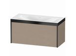 Duravit XViu Waschtisch-Unterschrank XV4611NB275P 100x48cm, 1 Auszug, ohne Hahnloch, schwarz matt, Rahmen P, leinen