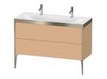 Duravit XViu Waschtisch-Unterschrank XV4713OB112P 120x48cm, 2 Auszüge, ohne Hahnloch, champagner matt, Rahmen P, eiche gebürstet
