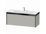 Duravit XViu Waschtisch-Unterschrank XV4612EB207P 120x48cm, 1 Auszug, 2 Hahnlöcher, schwarz matt, Rahmen P, betongrau matt