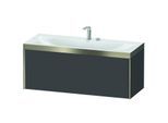 Duravit XViu Waschtisch-Unterschrank XV4612EB149P 120x48cm, 1 Auszug, 2 Hahnlöcher, champagner matt, Rahmen P, graphit matt