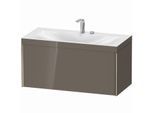 Duravit XViu Waschtisch-Unterschrank XV4611EB189C 100x48cm, 1 Auszug, 2 Hahnlöcher, champagner matt, Rahmen C, flannel grey hochglanz