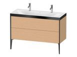 Duravit XViu Waschtisch-Unterschrank XV4713OB212P 120x48cm, 2 Auszüge, ohne Hahnloch, schwarz matt, Rahmen P, eiche gebürstet