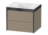 Duravit XViu Waschtisch-Unterschrank XV4614NB211P 60x48cm, 2 Schubkästen, ohne Hahnloch, schwarz matt, Rahmen P, eiche kaschmir