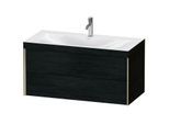 Duravit XViu Waschtisch-Unterschrank XV4616OB116C 100x48cm, 2 Schubkästen, 1 Hahnloch, champagner matt, Rahmen C, Eiche schwarz